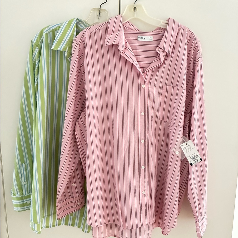 Lot of 2  Women’s Sonoma Plus Size XXL Button Up Shirt